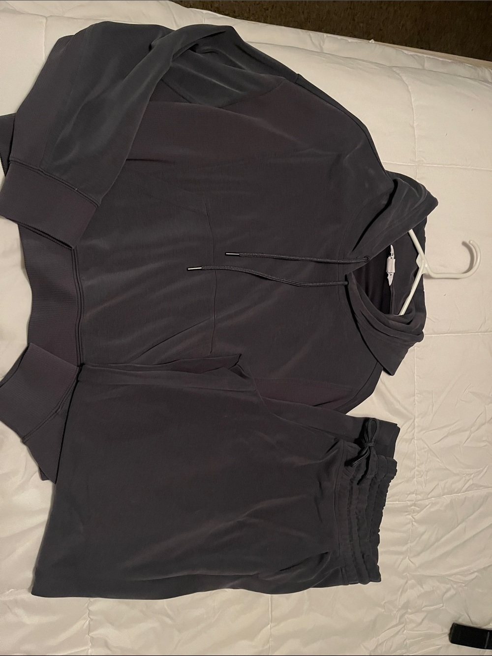 Athleta Seasoft straight pant and ribbed hoodie